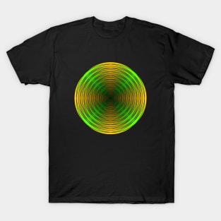 Fuzzy Circular Logic Yellow 7 T-Shirt